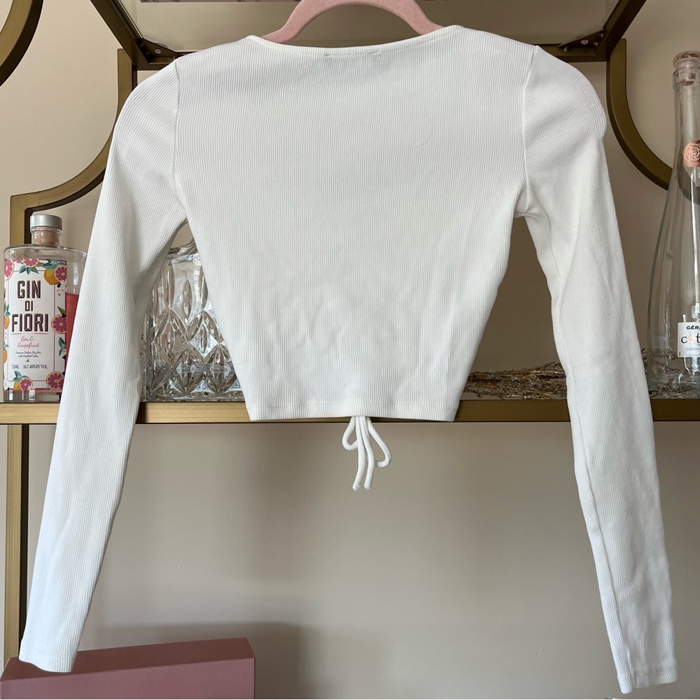 Zara Long-Sleeve Crop Top Size S - Picture 2 of 6